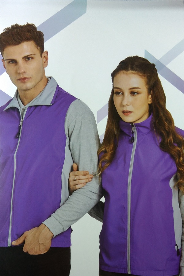 亮紫配淺灰雙面背心 團體服圖樣